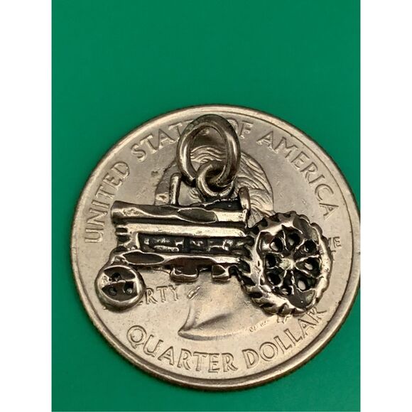 Tractor Sterling Silver Jewelry Charm #farm - Picture 2 of 3